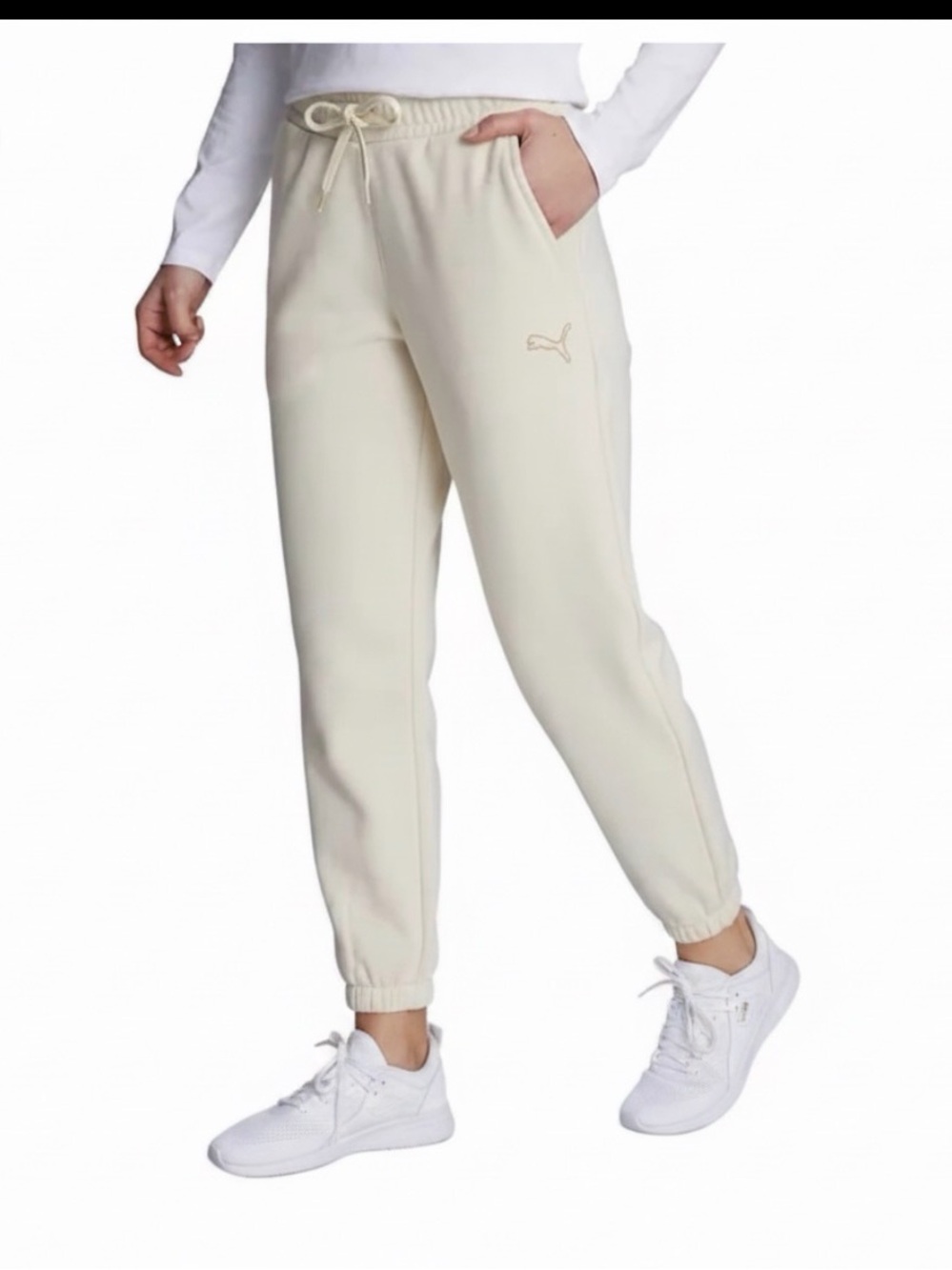 Puma Cream Drawstring Jogger Pants size small